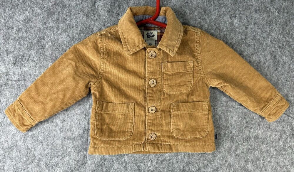 Oshkosh Baby B'gosh Jacket 9 Months Tan Pockets Corduroy Collar Lined